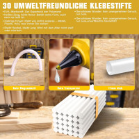 Беспроводной термоклеевой пистолет Powtree для Dewalt 20 В с клеевыми стержнями жёлтый (my-17245)