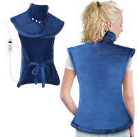 Грілка DISUPPO AM475978 для шиї та плечей з підігрівом та поясним ремнем, 10 режимів нагрівання, колір синій (my-2025)