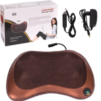 Массажная подушка Massage pillow 8-роликов, 2 режима массажа с подогревом, массажер электрический с инфракрасным подогревом для спины, шеи, плеч, ног, рук, черный (my-12005)