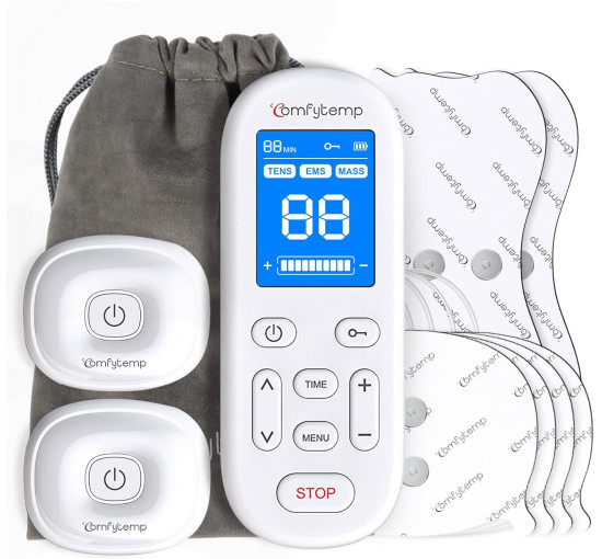 М'язовий стимулятор для зняття болю Comfytemp Wireless TENS Unit з дистанційним керуванням, портативний пристрій, 30 режимів, 4 накладки (my-14017)