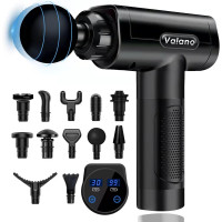 Масажний перкусійний м'язовий масажер з 30 регульованими швидкостями, для розслаблення шиї та спини Valano J01 чорний (my-12013)