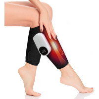 Массажер для ног и голеней для улучшения кровообращения и снятия боли WAKERUG 3 уровня интенсивности 3 режима функция прогрева аккумулятор черный (my-18021)