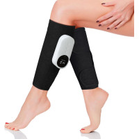 Массажер для ног и голеней для улучшения кровообращения и снятия боли WAKERUG 3 уровня интенсивности 3 режима функция прогрева аккумулятор черный (my-18021)