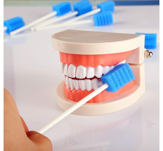 Одноразові тампони для ротової порожнини ZIZNBA, стерильні зубні губки для чищення порожнини рота та ясен без ароматизаторів, 50 шт, сині (my-2069)