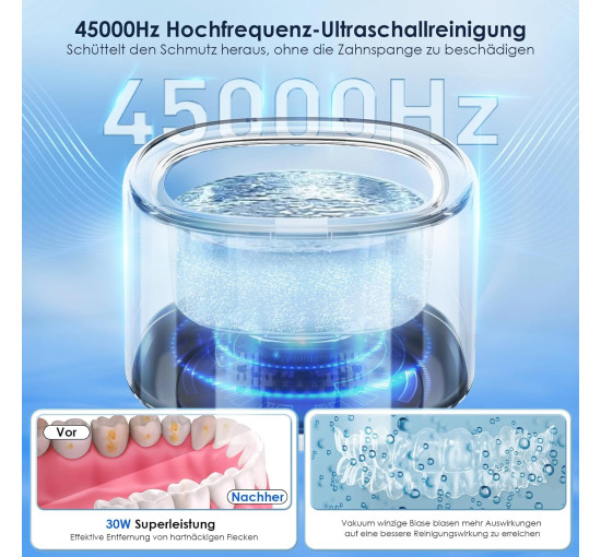 Ультразвуковой очиститель для зубных протезов, каппы, ретейнера с функцией таймера FiveHome SJ-W5 (my-4006)
