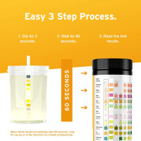 100 тест-полосок для анализа мочи на уробилиноген билирубин кетоны кровь белок нитриты лейкоциты глюкозу удельный вес pH AYDMED 11-в-1 (my-17153)