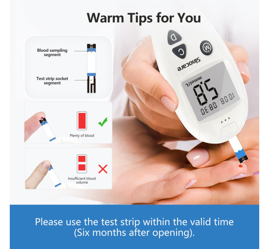 Цифровимірювальний прилад Sinocare Safe Accu з 10 тест-смужками (my-18108)