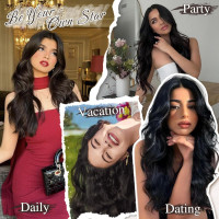 Длинные волнистые густые мягкие волосы для наращивания на заколках 6 шт. BARSDAR, темно-коричневые (my-15267)