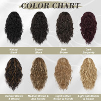 Накладные волосы 30 см BARSDAR вьющиеся волнистые многослойные синтетические волосы конский хвост для женщин, темно-бордовый (my-15266)