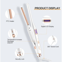 Випрямляч для волосся CkeyiN HF004 2 в 1, щипці для завивки, керамічна вузька праска з дисплеєм (my-2054)