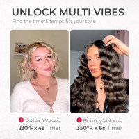 Плойка для волос  TYMO ROVY Beach Waves для завивки волос с ионизацией и керамическим корпусом с тремя насадками, розовая (my-17060)