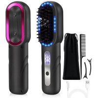 Портативный аккумуляторный выпрямитель для волос 2 в 1 емкостью 5000 мА·ч ECOJOY YX-838 и щетка для путешествий горячая расческа с регулировкой температуры (my-17050)