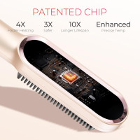 Выпрямитель для волос TYMO Ring Hair Straightener Brush – утюжок для выпрямления волос со встроенной расческой, быстрый нагрев, защита от ожогов (my-17046)