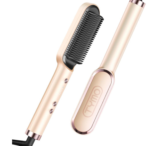 Випрямляч для волосся TYMO Ring Hair Straightener Brush – праска для випрямлення волосся з вбудованою гребінцем, швидке нагрівання, захист від опіків (my-17046)