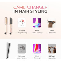 Випрямляч для волосся TYMO Ring Hair Straightener Brush – праска для випрямлення волосся з вбудованою гребінцем, швидке нагрівання, захист від опіків (my-17046)