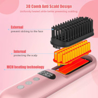 Выпрямляющая щетка для укладки волос Gabrella Hair Straightener Brush Pink (my-7020)