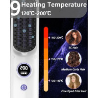 Бездротовий портативний випрямляч для волосся ALLJIA 8400 мАг що заряджається через USB з іонним підігрівом та зарядною станцією (my-17078)