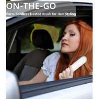 Бездротовий портативний випрямляч для волосся ALLJIA 8400 мАг що заряджається через USB з іонним підігрівом та зарядною станцією (my-17078)