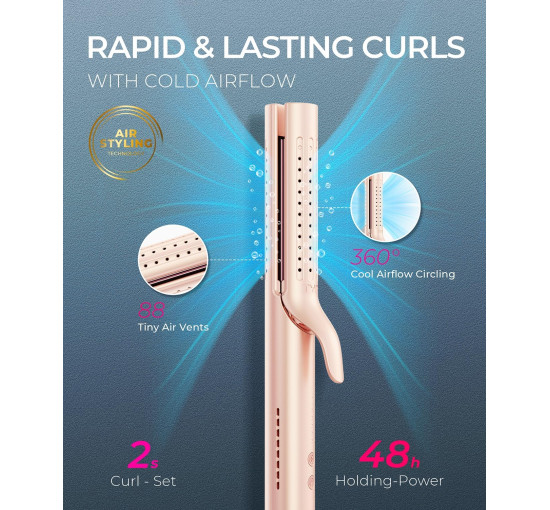 Плойка випрямляч та щипці для завивки волосся TYMO HC506DP Airflow 2.0 Flat Iron золотисто-рожевий (my-18056)
