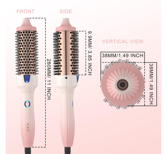 Керамічна турмалінова іонна кругла щітка для збільшення об'єму волосся, завивки K&K QY-2029 з підігрівом (my-2018)