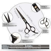 Набор профессиональных парикмахерских ножниц для стрижки волос CIICII C1314, черный (my-2047)