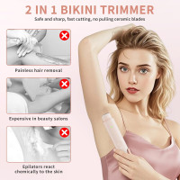 Женский водонепроницаемый USB-триммер с двойной головкой 2 в 1 QEWEUUIE 01 (my-17118)