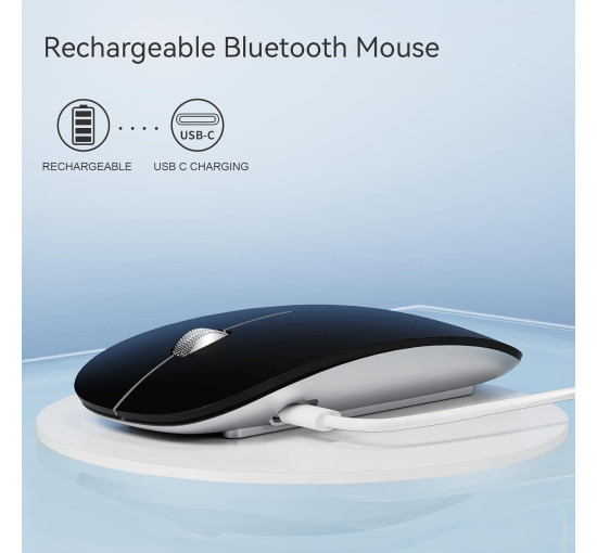 Беспроводная Bluetooth-мышь Uiosmuph U30, перезаряжаемая мышь (песочно-черный) (my-4324)