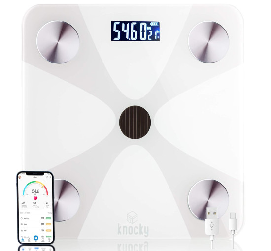 Цифровые смарт-весы для измерения веса тела и ИМТ KNOCKY WHITE (my-2061)