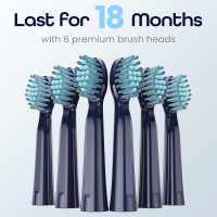 Електрична зубна щітка 7AM2M Sonic для дорослих із 6 насадками синій (my-18091)