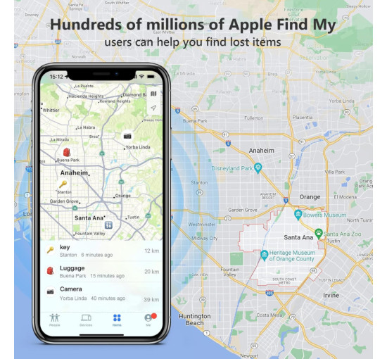 Смарт Bluetooth трекер брелок ATUVOS Tag AT2301 (для iOS) со звуковым сигналом (my-18147)