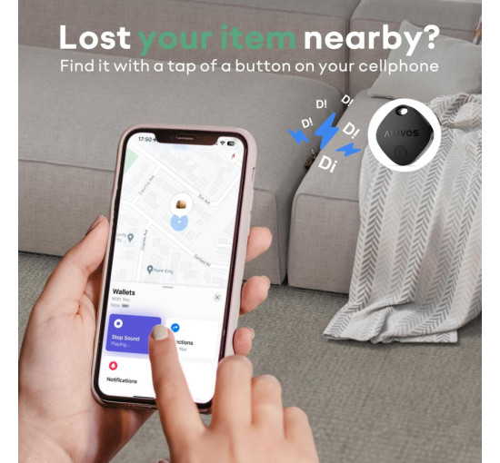 Смарт Bluetooth трекер брелок ATUVOS Tag AT2301 (для iOS) со звуковым сигналом (my-18147)