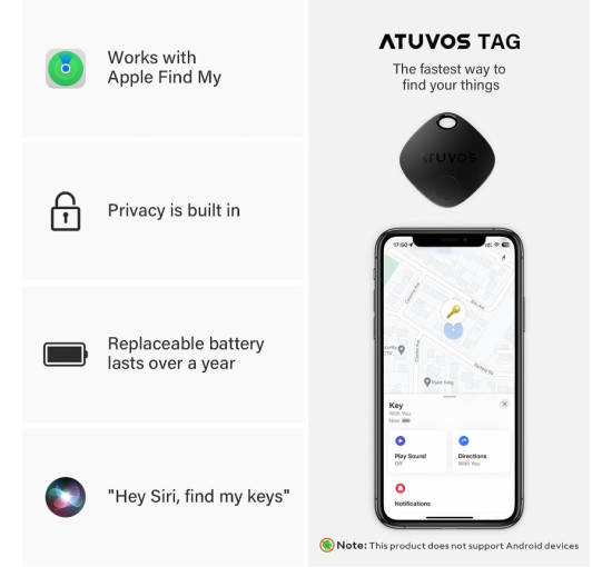 Смарт брелок, Bluetooth локатор для ключей, кошелька, сумки ATUVOS (my-9099)