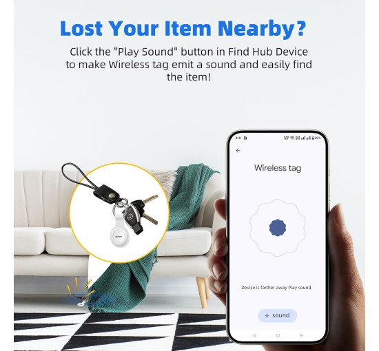 Оновлені мітки для Android-трекера 2025 розумний Bluetooth-трекер, сумісний з додатком Find Hub (my-18095)