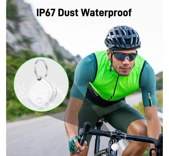 Bluetooth-метка Air Tracker для поиска предметов (4 шт.) с функцией поиска ключей, совместимая с Apple Find My (только iOS), водонепроницаемость IP67 (my-17140)