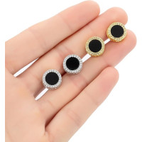 Мужские серьги RANKEEF Aretes Para Hombre Iced Out с серебряным покрытием, гипоаллергенные круглые серьги-гвоздики в стиле хип-хоп (my-15358)