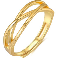 Кільце зі стерлінгового срібла для жінок RANKEEF Gold ring A, назавжди пов'язані регульовані кільця (my-15382) Кільце зі стерлінгового срібла для жінок RANKEEF Gold ring A, назавжди пов'язані регульовані кільця (my-15382)