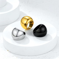Женское черное кольцо из нержавеющей стали GOLDCHIC JEWELRY на мизинец, толстое кольцо 23 мм, размер: 12 (15387)