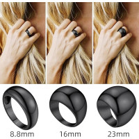 Женское черное кольцо из нержавеющей стали GOLDCHIC JEWELRY на мизинец, толстое кольцо 23 мм, размер: 12 (15387)