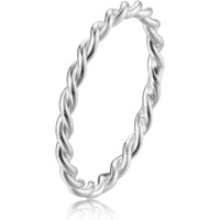 Точне жіноче плетене кільце спереду зі срібла 925 проби з закрученим вузлом, розмір кільця: 56 (17.8) (my-15389)