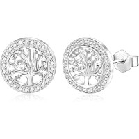 Сережки-гвоздики «Дерево життя» зі срібла 925 проби для жінок SILBERTALE SER501-506, приблизно 10 мм з подарунковою коробкою (my-15395) Сережки-гвоздики «Дерево життя» зі срібла 925 проби для жінок SILBERTALE SER501-506, приблизно 10 мм з подарунковою коробкою (my-15395)