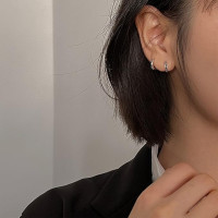 Серьги из стерлингового серебра 925 пробы с кубическим цирконием SILBERTALE внутренний диаметр 11 мм, мини-серьги с фианитами для хряща, женские украшения (my-15394)