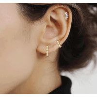 Сережки-кільця із стерлінгового срібла 925 проби з білим опалом SILBERTALE, маленькі сережки-кільця із золота без вмісту нікелю, 6 мм (my-15393)