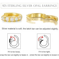 Сережки-кільця із стерлінгового срібла 925 проби з білим опалом SILBERTALE, маленькі сережки-кільця із золота без вмісту нікелю, 6 мм (my-15393)