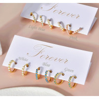 Сережки-кільця із стерлінгового срібла 925 проби з білим опалом SILBERTALE, маленькі сережки-кільця із золота без вмісту нікелю, 6 мм (my-15393)