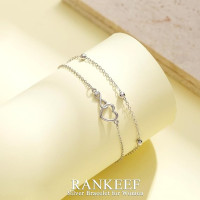 Срібний регульований браслет RANKEEF #921 «Нескінченність» для жінок, гіпоалергенний, легкий, багатошаровий (my-15340)