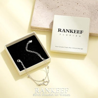 Серебряный регулируемый браслет RANKEEF #921 «Бесконечность» для женщин, гипоаллергенный, легкий, многослойный (my-15340)