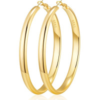 Широкі золоті сережки-кільця для жінок RANKEEF 5MM із стерлінгового срібла 40 MM (my-15341)