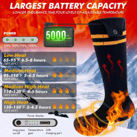 Шкарпетки Wndy's Dream HS001 для чоловіків та жінок з електричним підігрівом та акумуляторною батареєю ємністю 5000 мАг (my-1078)