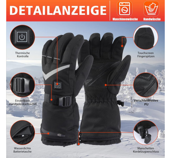 Покращені рукавички з підігрівом для зимового відпочинку на мотоциклі, велоспорті, катанні на лижах LOTTBUTY розмір М (my-3146)