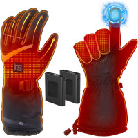 Улучшенные перчатки LOTTBUTY размер  L черные с подогревом для мужчин и женщин, 4 регулируемые температуры, водонепроницаемые (my-052)